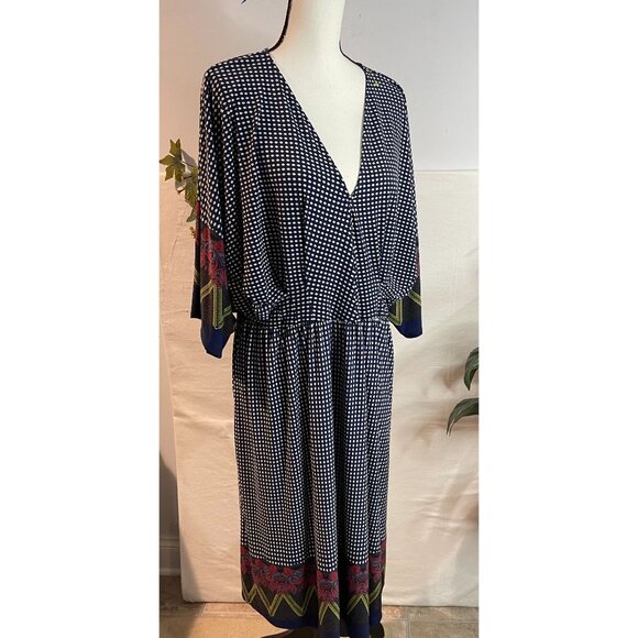 East Adeline Size 3X Boho Kimono Momen's Sleeve Midi Dress V-Neck - Picture 5 of 16